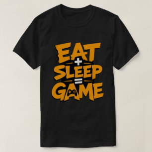 Eat Sleep Game Orange Grunge Gamer Quote T-Shirt