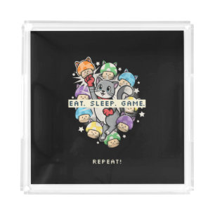 Eat, Sleep, Game, Repeat Acrylic Tray