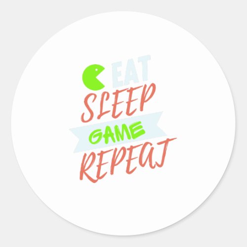 EatSleepGameRepeat Classic Round Sticker