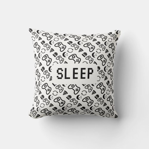Eat Sleep Game Repeat Collection Gamer  Throw Pillow