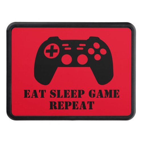 Eat Sleep Game Repeat funny car hitch cover
