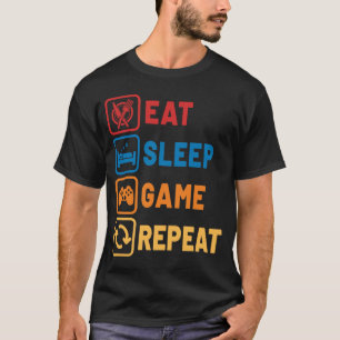 Eat Sleep Game Repeat Funny Gamer Controller T-Shirt