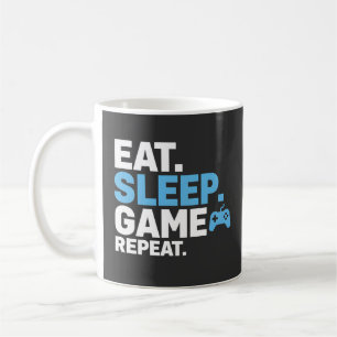 Eat Sleep Game Repeat Funny Gamer Quote Design Coffee Mug