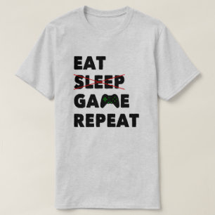 Eat Sleep Game Repeat Funny Gaming T-Shirt