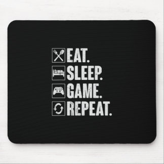 Eat Sleep Game Repeat Funny Video Gamer Gift Gamin Mouse Pad