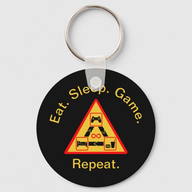 Eat, Sleep, Game, Repeat - Gamer Keychain (Front)