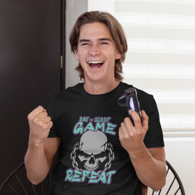 EAT SLEEP GAME REPEAT GAMER T-Shirt (Creator Uploaded)