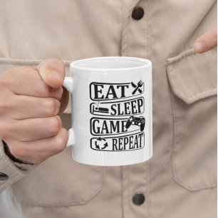 Eat Sleep Game Repeat Gaming Coffee Mug
