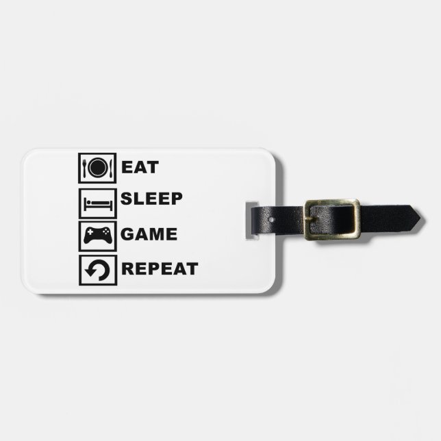 Eat, Sleep, Game, Repeat. Luggage Tag (Front Horizontal)