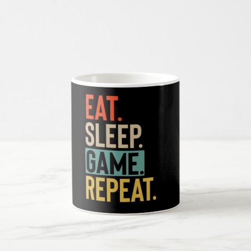 Eat Sleep game Repeat retro vintage colors Coffee Mug