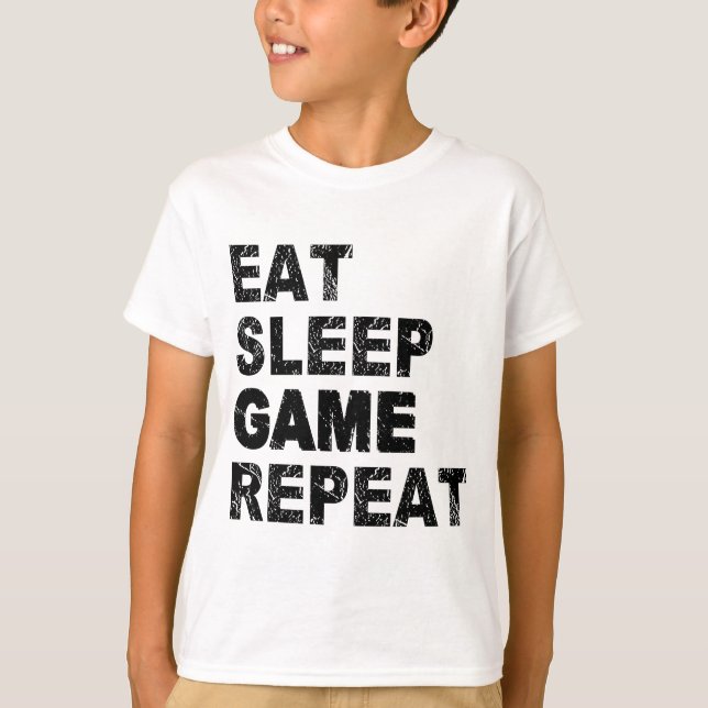 Eat Sleep Game Repeat T-Shirt (Front)