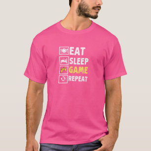 Eat Sleep Game Repeat T-Shirt Game Lover Shirt