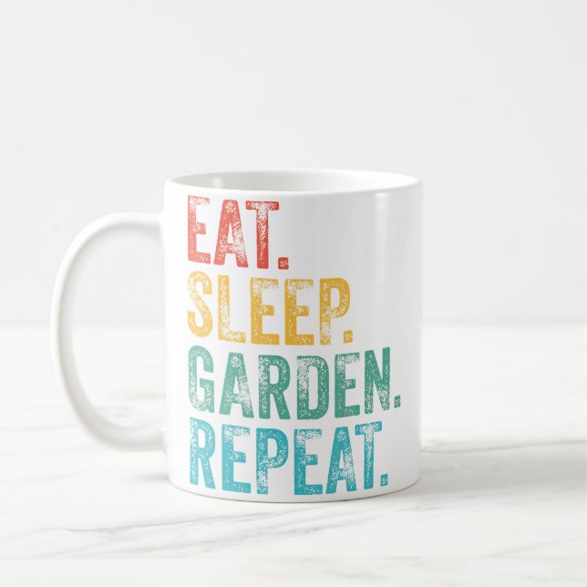 Eat Sleep Garden Repeat Gardening Gardeners Funny  Coffee Mug (Left)