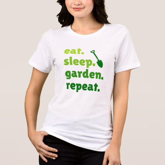 Eat Sleep Garden Repeat Gardening Lover Tee (Front)
