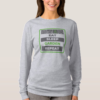 Eat Sleep Garden Repeat - Long Sleeve Gardening T-Shirt