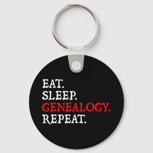 Eat. Sleep. Genealogy. Repeat. Keychain