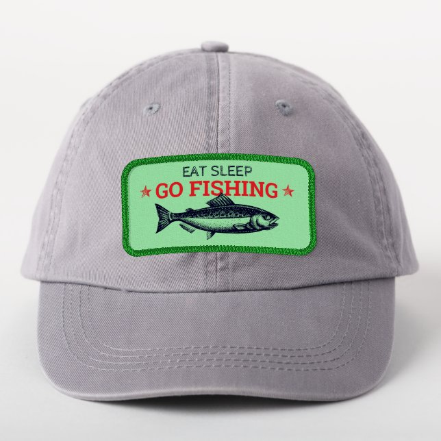 Eat Sleep Go Salmon Fishing Patch (On Headwear)