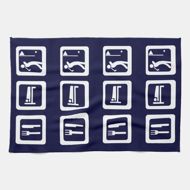 Eat Sleep Golf - Any Color Kitchen Towel (Horizontal)