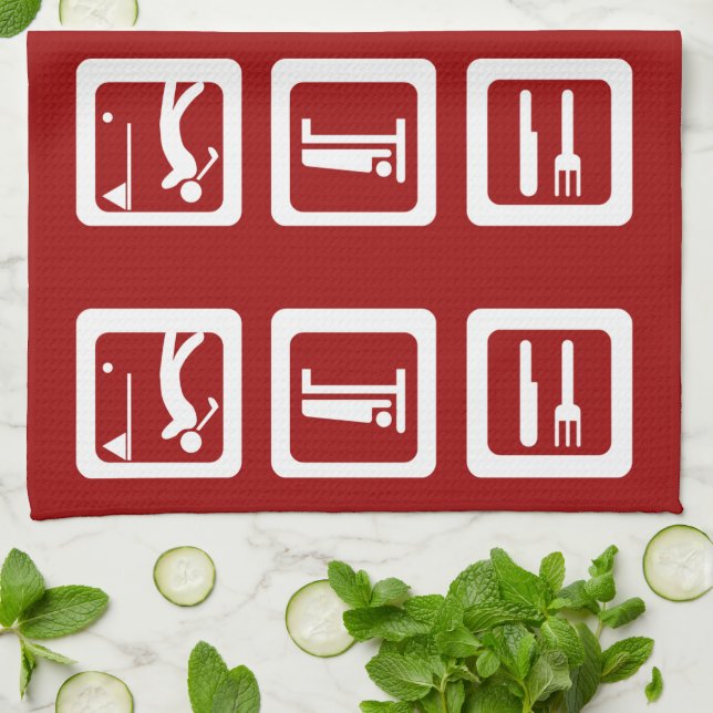 Eat Sleep Golf - Any Color Towel (Folded)