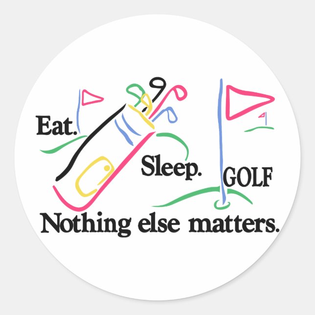 Eat Sleep Golf Classic Round Sticker (Front)
