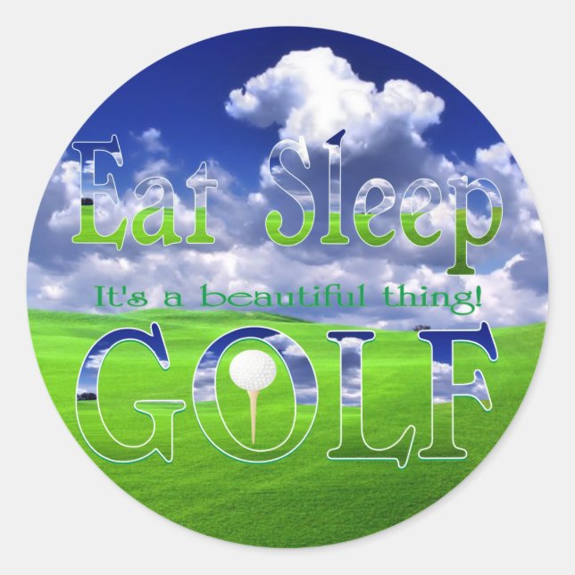 eat sleep Golf Classic Round Sticker (Front)
