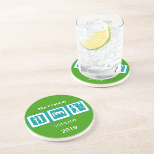 Eat Sleep Golf Drink Coaster