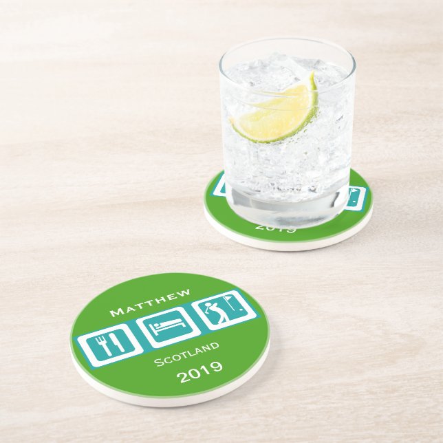Eat Sleep Golf Drink Coaster (Side)