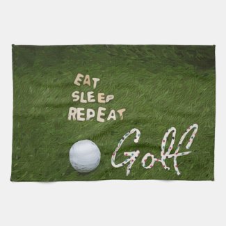 Eat Sleep Golf Kitchen towel