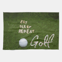 Eat Sleep Golf Kitchen towel