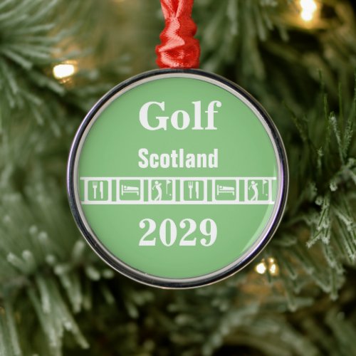 Eat Sleep Golf Metal Ornament