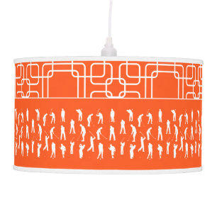 Eat Sleep GOLF Orange Man Cave GOLFER'S Lodge Ceiling Lamp