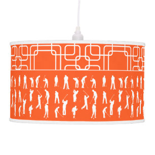 Eat Sleep GOLF Orange Man Cave GOLFER'S Lodge Ceiling Lamp
