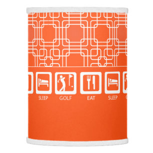 Eat Sleep GOLF Orange Man Cave GOLFER'S Lodge Lamp Shade