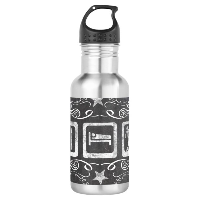 Eat Sleep Golf PERSONALIZED Water Bottle (Front)