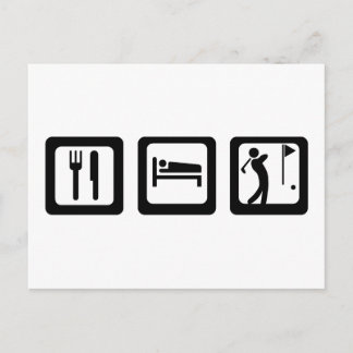 Eat Sleep Golf Postcard