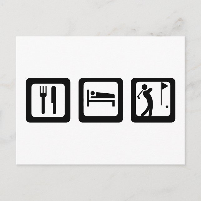 Eat Sleep Golf Postcard (Front)