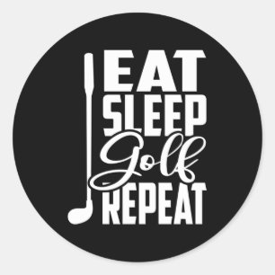 Eat Sleep Golf Repeat Classic Round Sticker