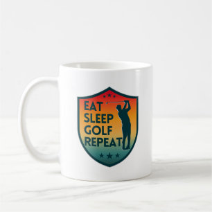 EAT SLEEP GOLF REPEAT COFFEE MUG