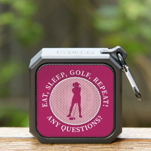 Eat Sleep Golf Repeat Cute Ladies Golf Sports Pink Bluetooth Speaker