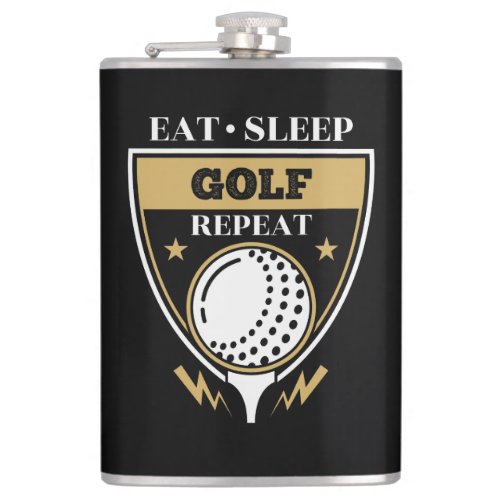 Eat Sleep Golf Repeat Flask