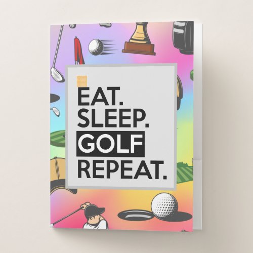 Eat Sleep Golf Repeat for golfer  Pocket Folder