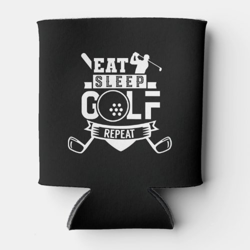 Eat Sleep Golf Repeat Golf Player Sports Golf Club Can Cooler