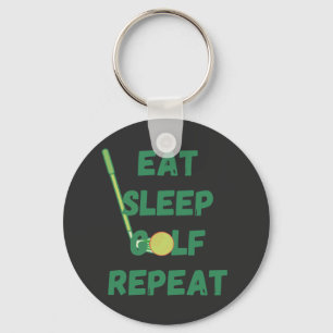 Eat Sleep Golf Repeat Keychain
