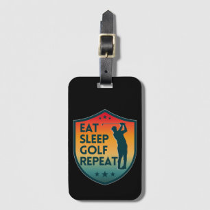 EAT SLEEP GOLF REPEAT LUGGAGE TAG