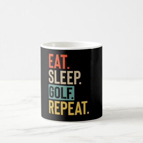 Eat Sleep golf Repeat retro vintage colors Coffee Mug