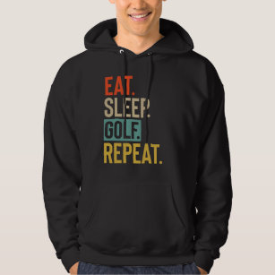 Eat Sleep golf Repeat retro vintage colors Hoodie