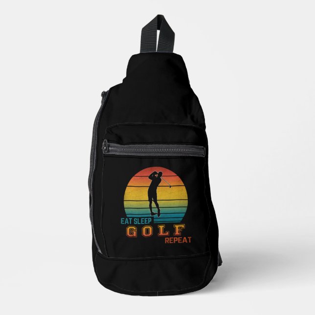 Eat Sleep Golf Repeat Sling Bag (Front)