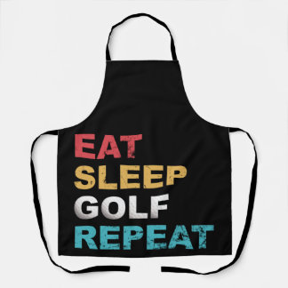 Eat Sleep Golf Repeat with colors for Golfers Apron