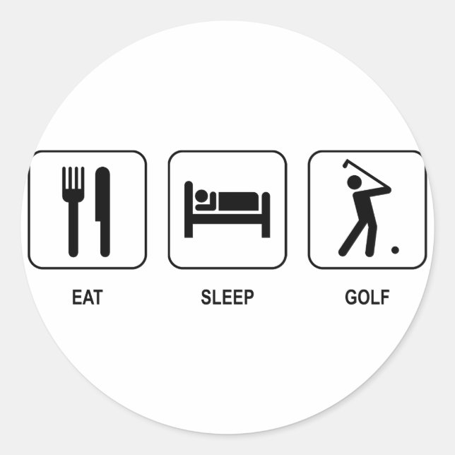 Eat Sleep Golf Sticker (Front)