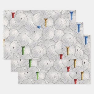 Eat Sleep Golf Wrapping Paper Sheets